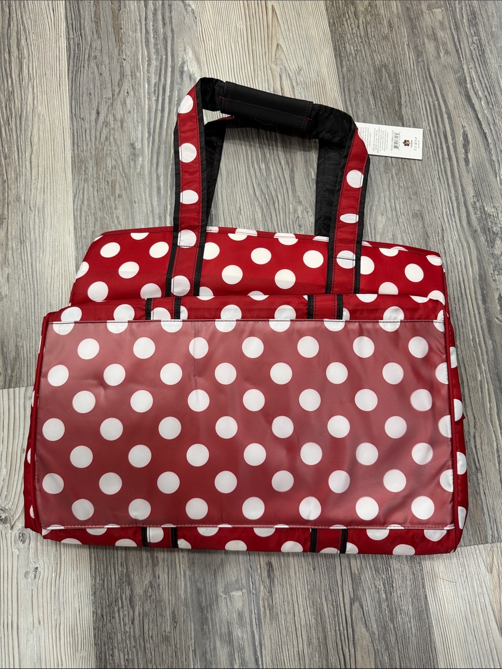 LUG Disney Minnie Mouse Rover Tote Crimson Red Large Dot - Picture 6 of 8